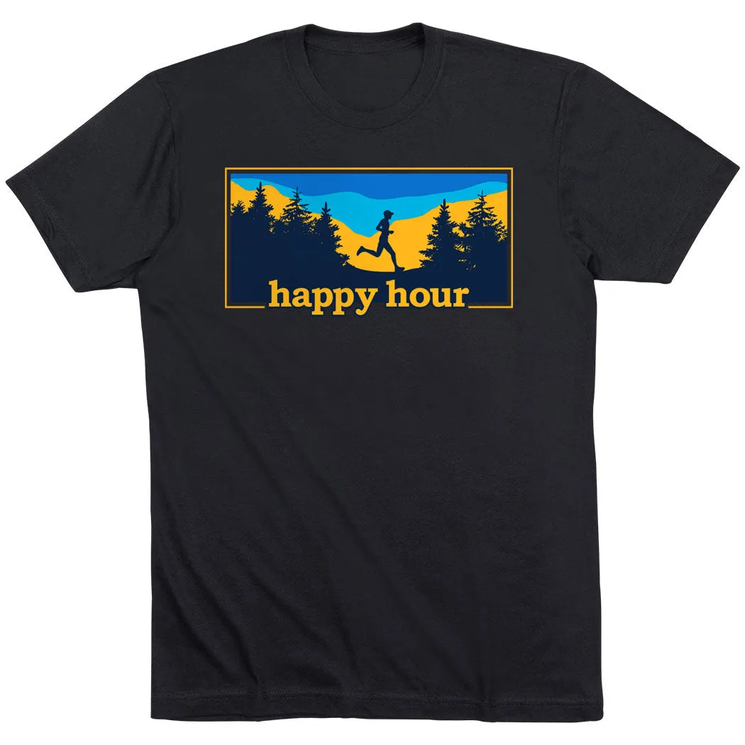 Running Short Sleeve T-Shirt - Happy Hour Runner Soft Wear Roomy Waist