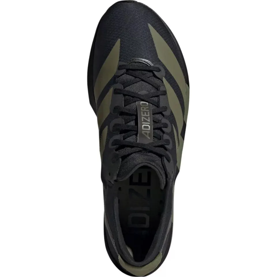 Men's Adizero Adios 9 Running Shoes Core Black / Focus Olive / Charcoal water - sports running shoes asphalt running shoes