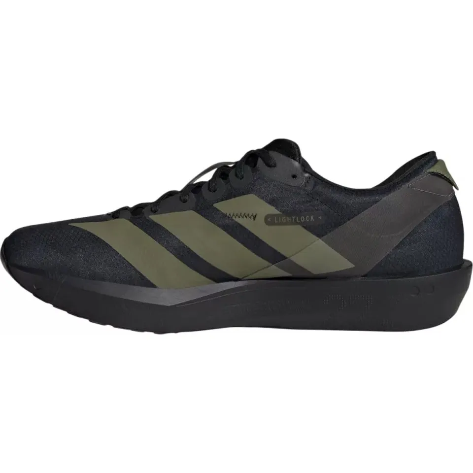 vegan - feature shoes metatarsal - support shoes Men's Adizero Adios 9 Running Shoes Core Black / Focus Olive / Charcoal