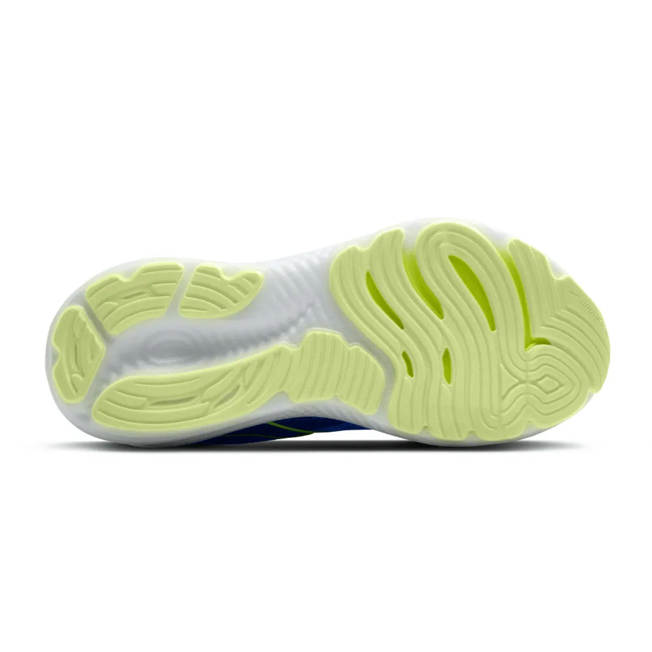 Breathable Material Natural Flex Grooves Brooks Men's Glycerin 22 Running Shoes in Black/Cobalt/Neo Yellow SS25