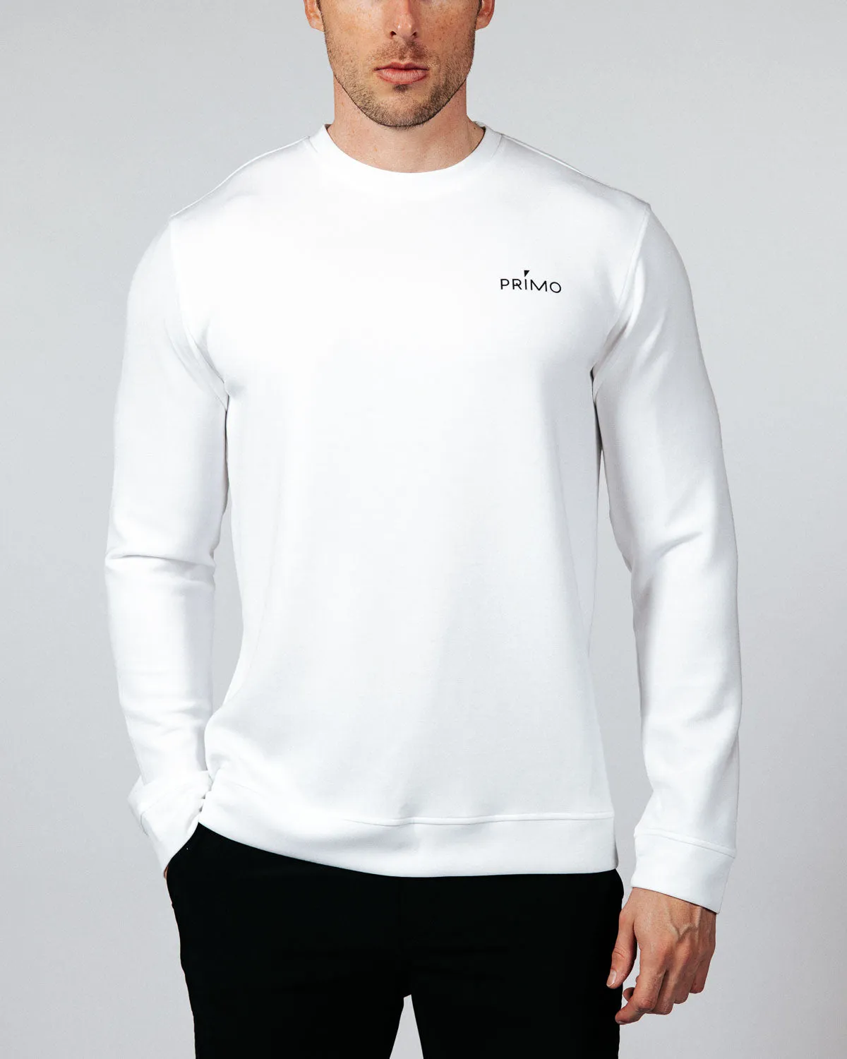 Street Style Vibe Comfy Layering Men's White Golf Crew Neck