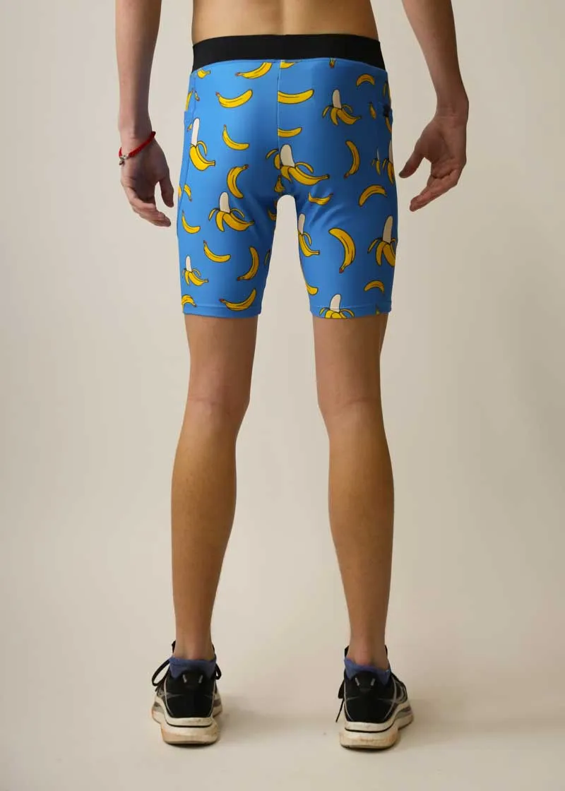 Men's Blue Bananas 8" Half Tights High Durability