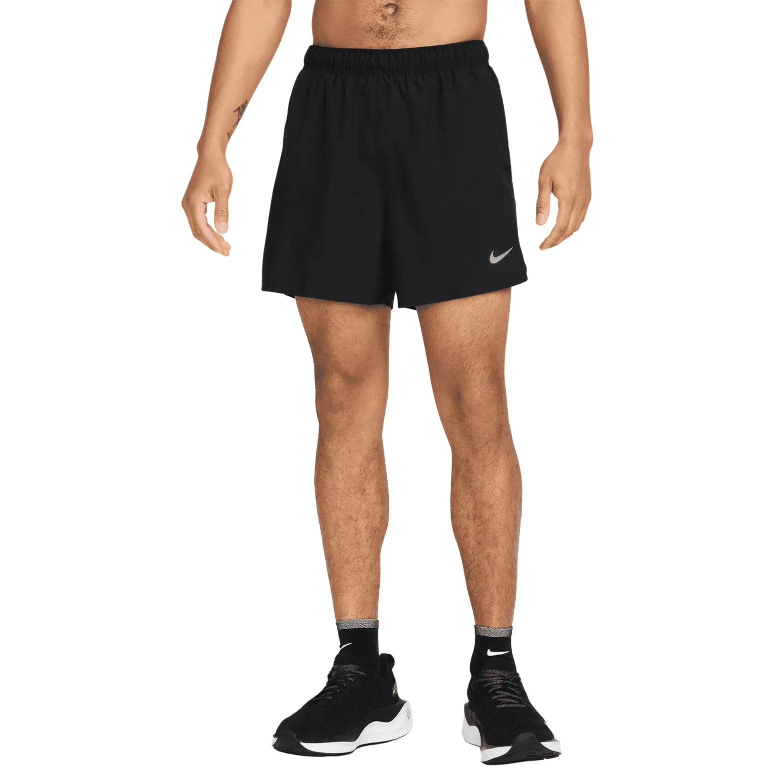 Men's Dri-FIT Challenger 5 Inch 2 in 1 Versatile Shorts Black / Reflective Silver Travel Wear