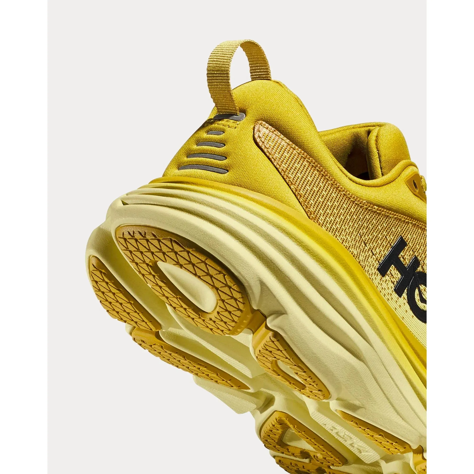 traction - control - technology shoes Hoka Men's Bondi 8 (Golden Lichen / Celery Root)
