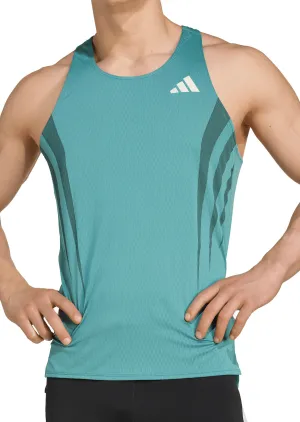 adidas Adizero Archive Mens Running Vest - Green offensive role Quick Absorb Material