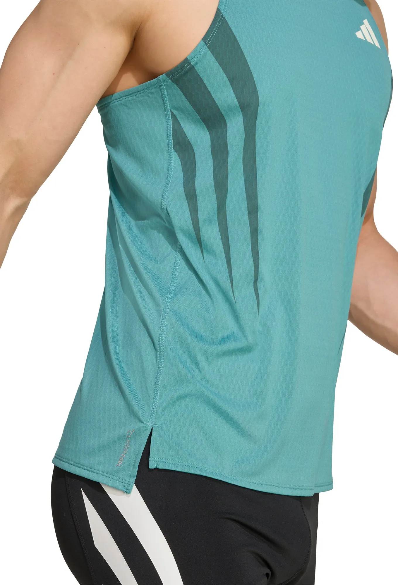 adidas Adizero Archive Mens Running Vest - Green Air Fresh
