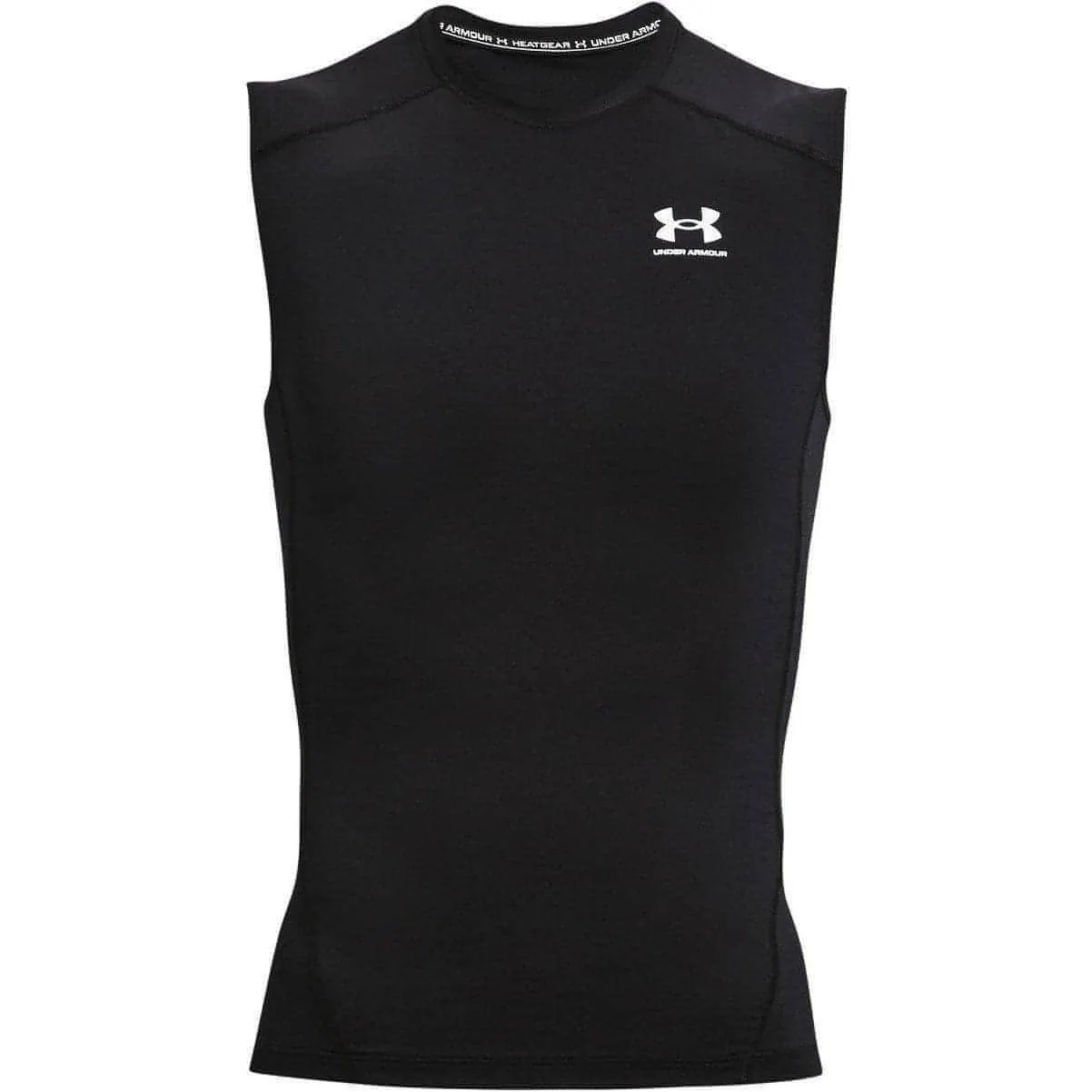 Under Armour HeatGear Armour Mens Sleeveless Compression Top - Black Moisture Management Fabric Weather - resistant