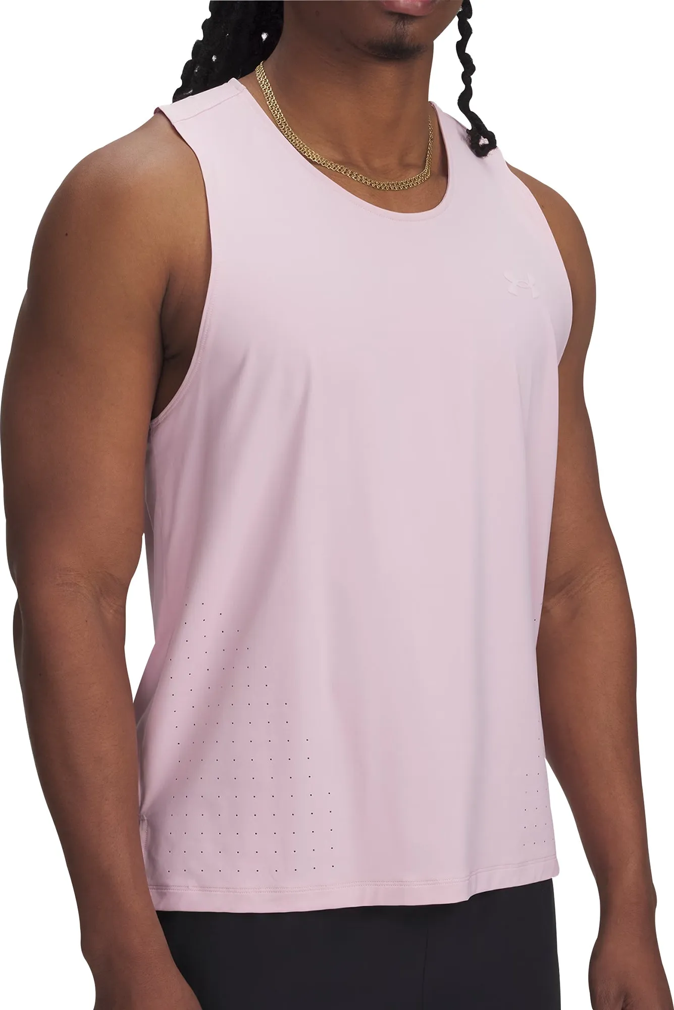 Under Armour Launch Elite Mens Running Vest - Pink Enhanced Durability Fabric Fast - Moving