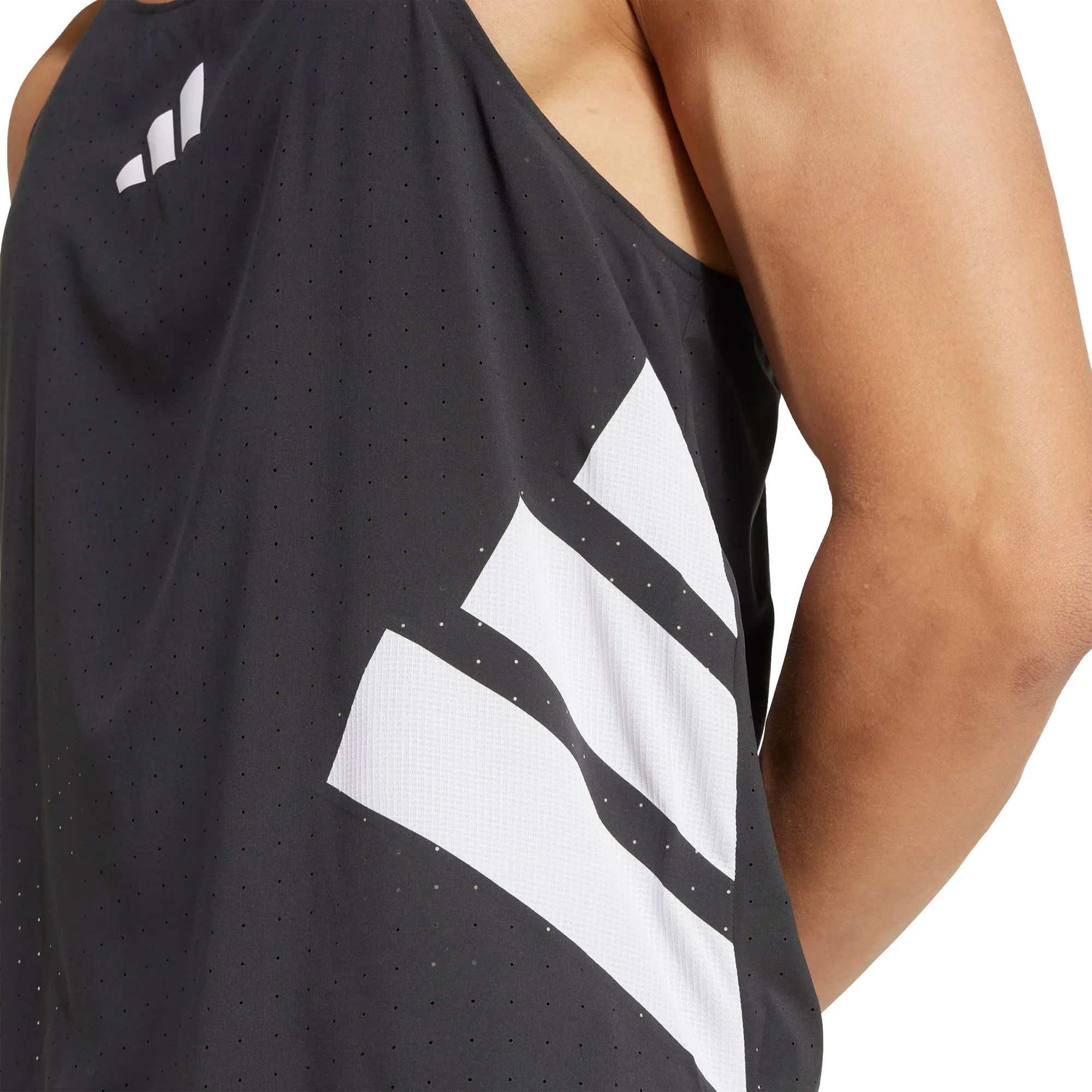 adidas Adizero Road To Records Mens Running Vest - Black explosion proof