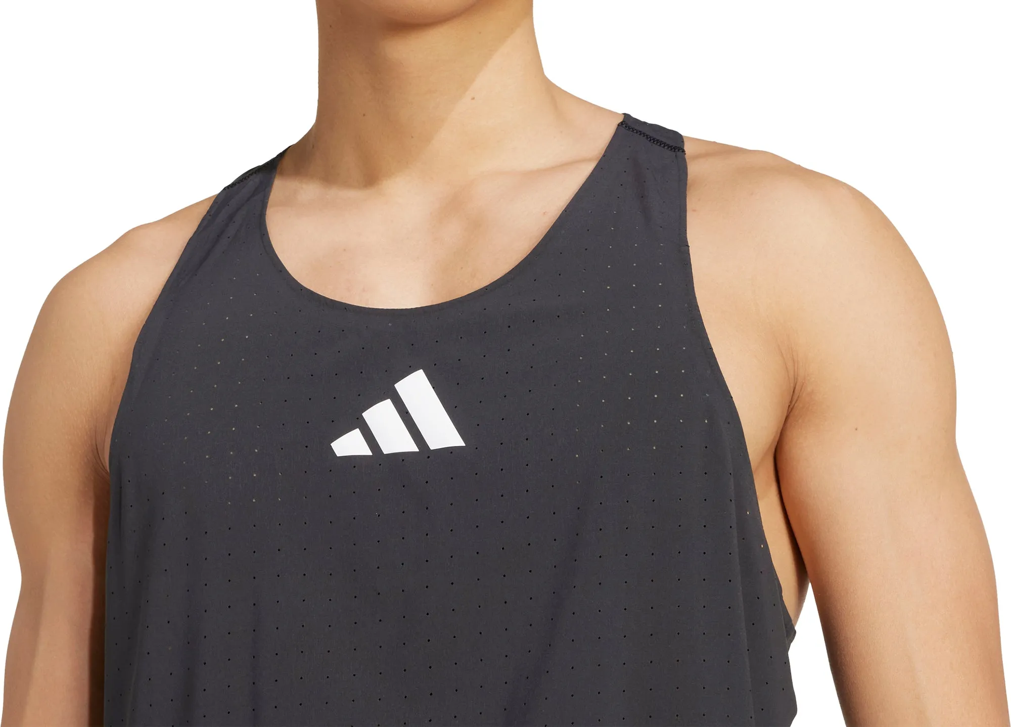 sea based adidas Adizero Road To Records Mens Running Vest - Black