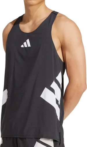 adidas Adizero Road To Records Mens Running Vest - Black military base Flexible