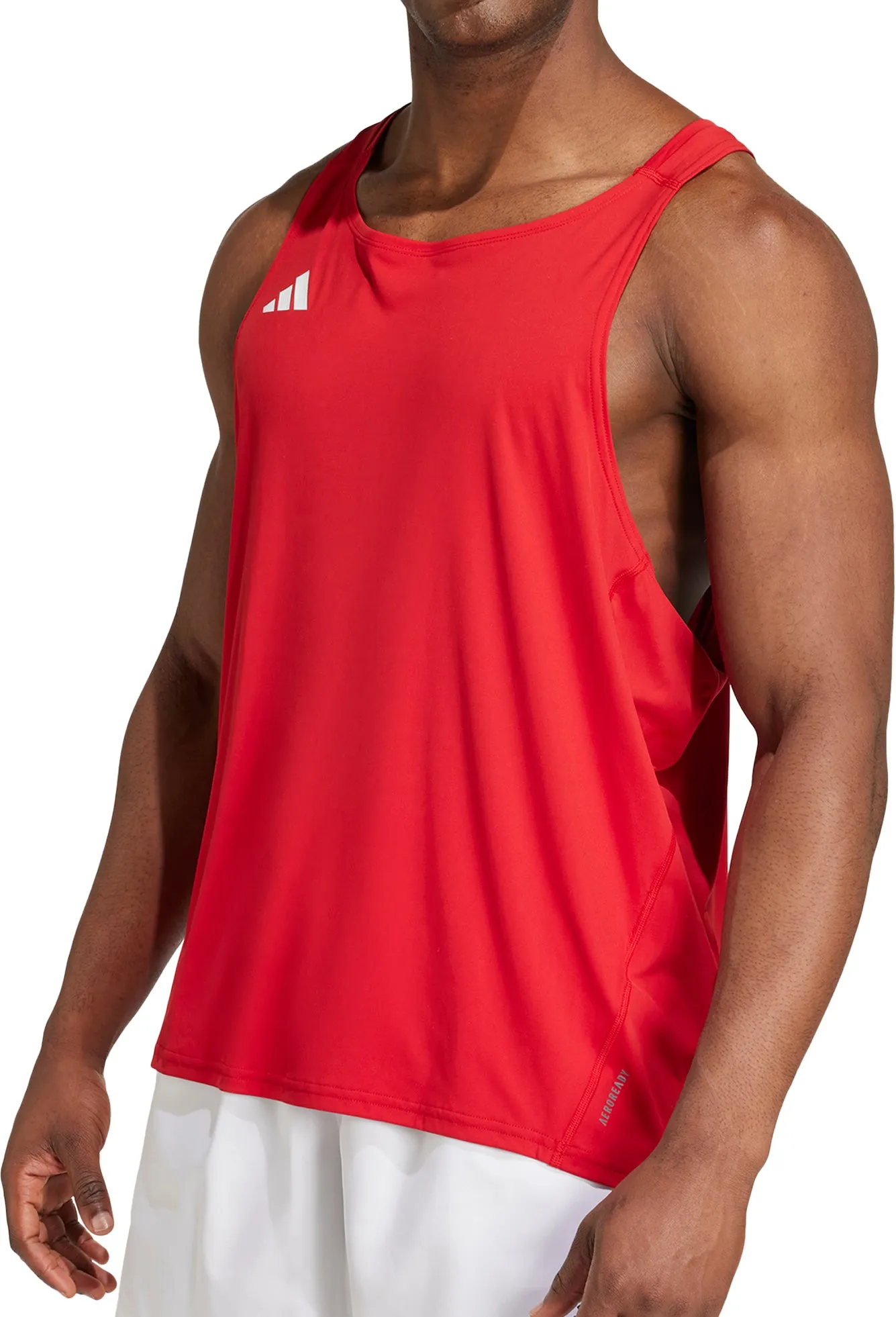 adidas Adizero Essentials Mens Running Vest - Red Custom made