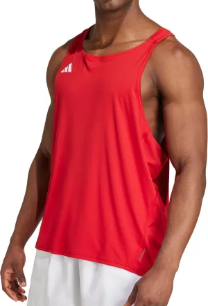 adidas Adizero Essentials Mens Running Vest - Red Custom made