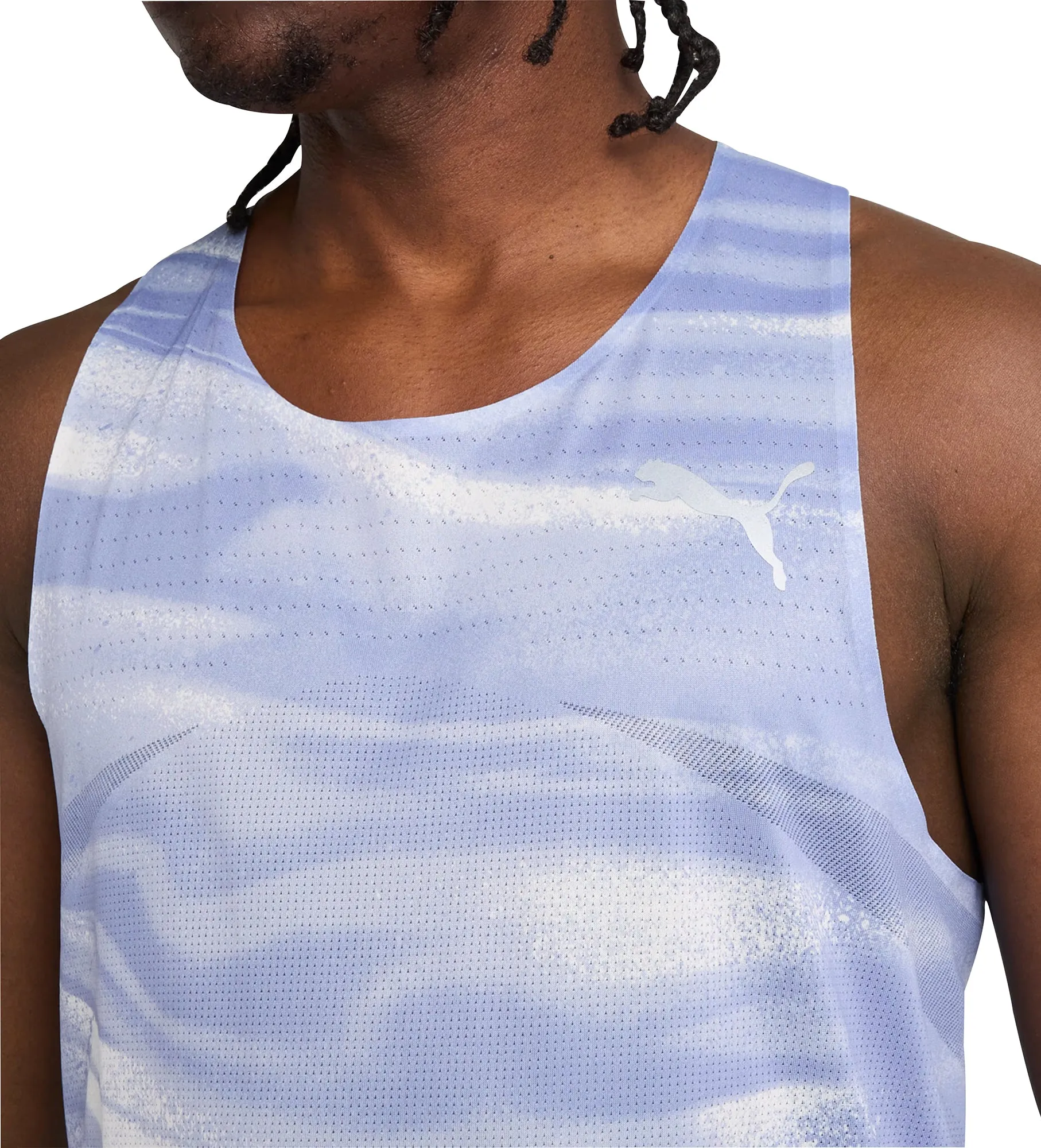 Comfort Focused Design Urban Fresh Puma Raceday UltraSpun Graphic Mens Running Vest - Blue