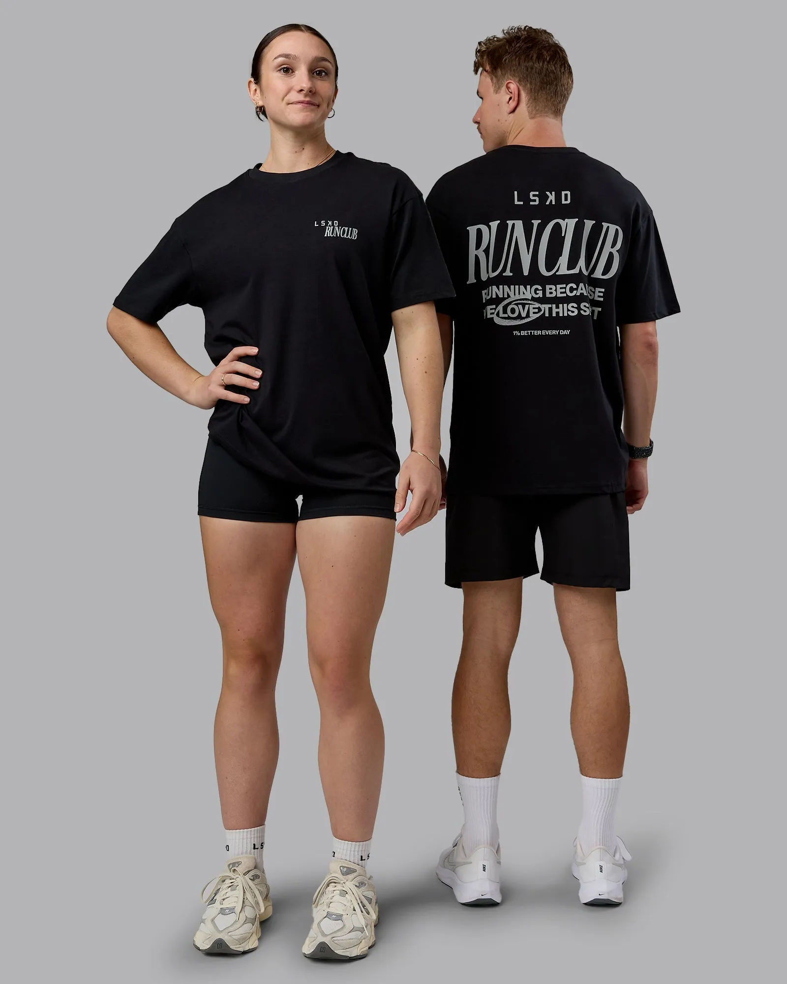 Light Fashion Run Love FLXCotton Oversized Tee - Black-Reflective