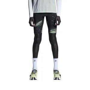 Comfort Fit Stretch Indoor Exercise Compression Support Men's Race Tights Half Black / Limelight