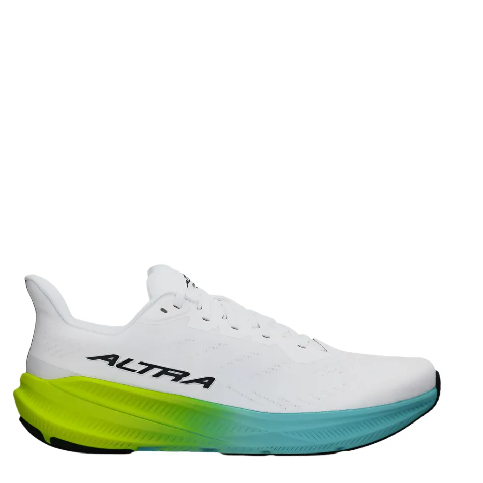 Altra Men's Experience Flow 2 Running Shoes in White/Lime AW25 Comfort Heel