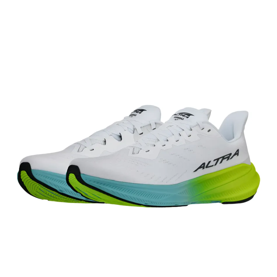 Altra Men's Experience Flow 2 Running Shoes in White/Lime AW25 running in a channel area shoes Solid