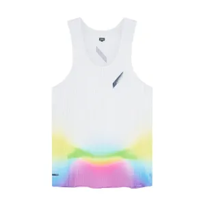 Layered Paneling Men's Race Vest White / Summer Rainbow