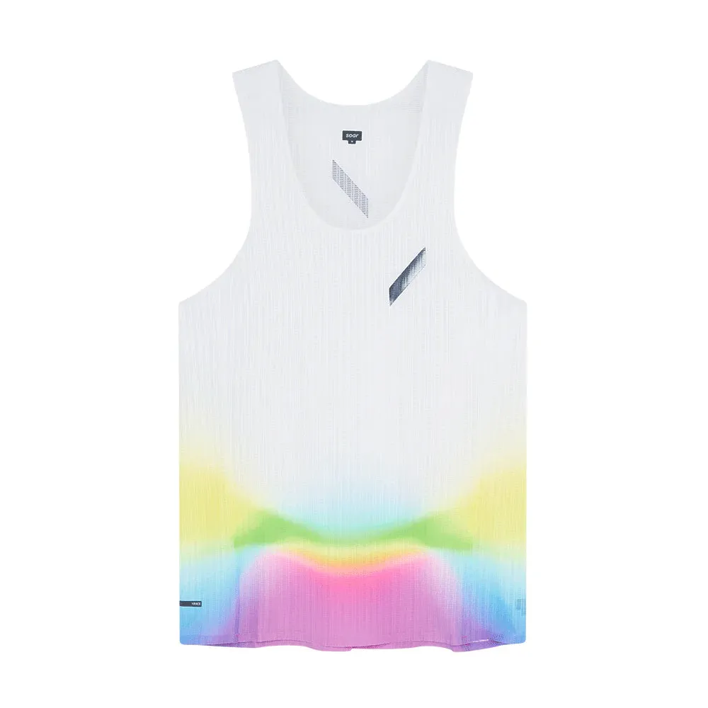Men's Race Vest White / Summer Rainbow Comfortable