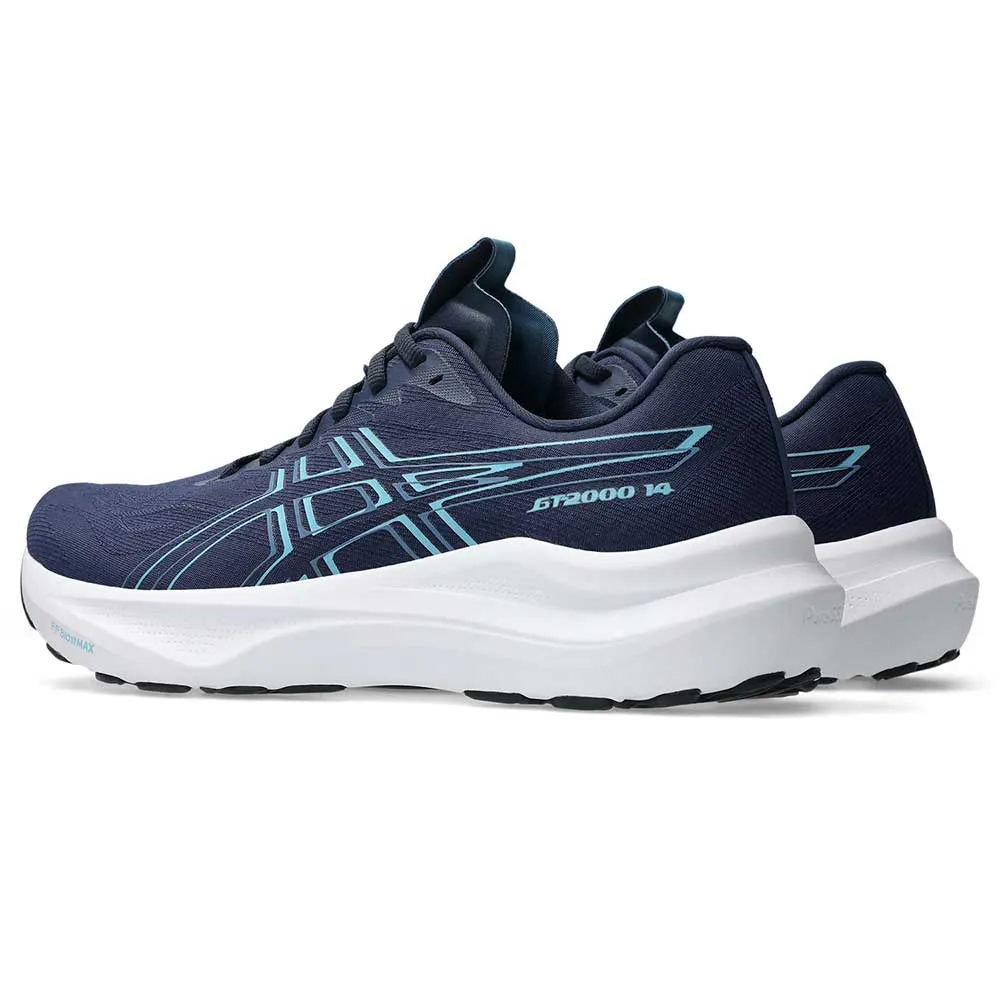 Men's GT-2000 14 Running Shoe - Midnight/Stillwater - Wide (2E) shock - absorbing footwear Activity - tracker - enabled