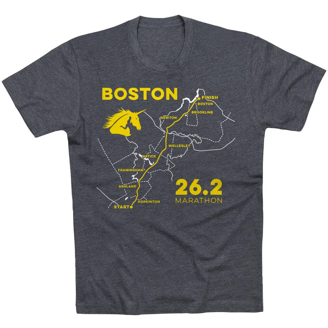 Running Short Sleeve T-Shirt - Boston Route Luxury exclusivity Simple Chic