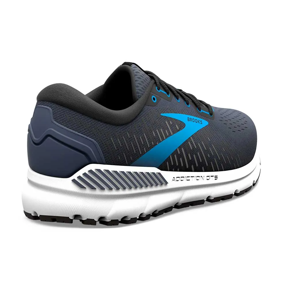 narrow - fit option Men's Addiction GTS 15 Running Shoe- India Ink/Black/Blue- Narrow (B)