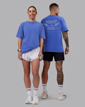 Relentless Washed FLXCotton Oversized Tee - Power Cobalt-White Effortless Style Active Outfit Style
