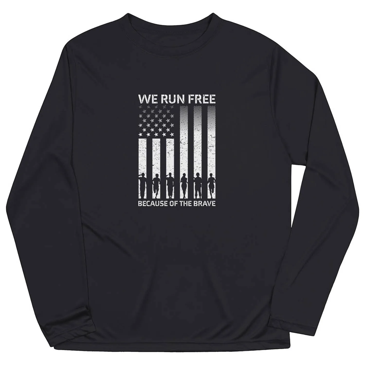 Heathered Texture Men's Running Long Sleeve Performance Tee - Because of the Brave