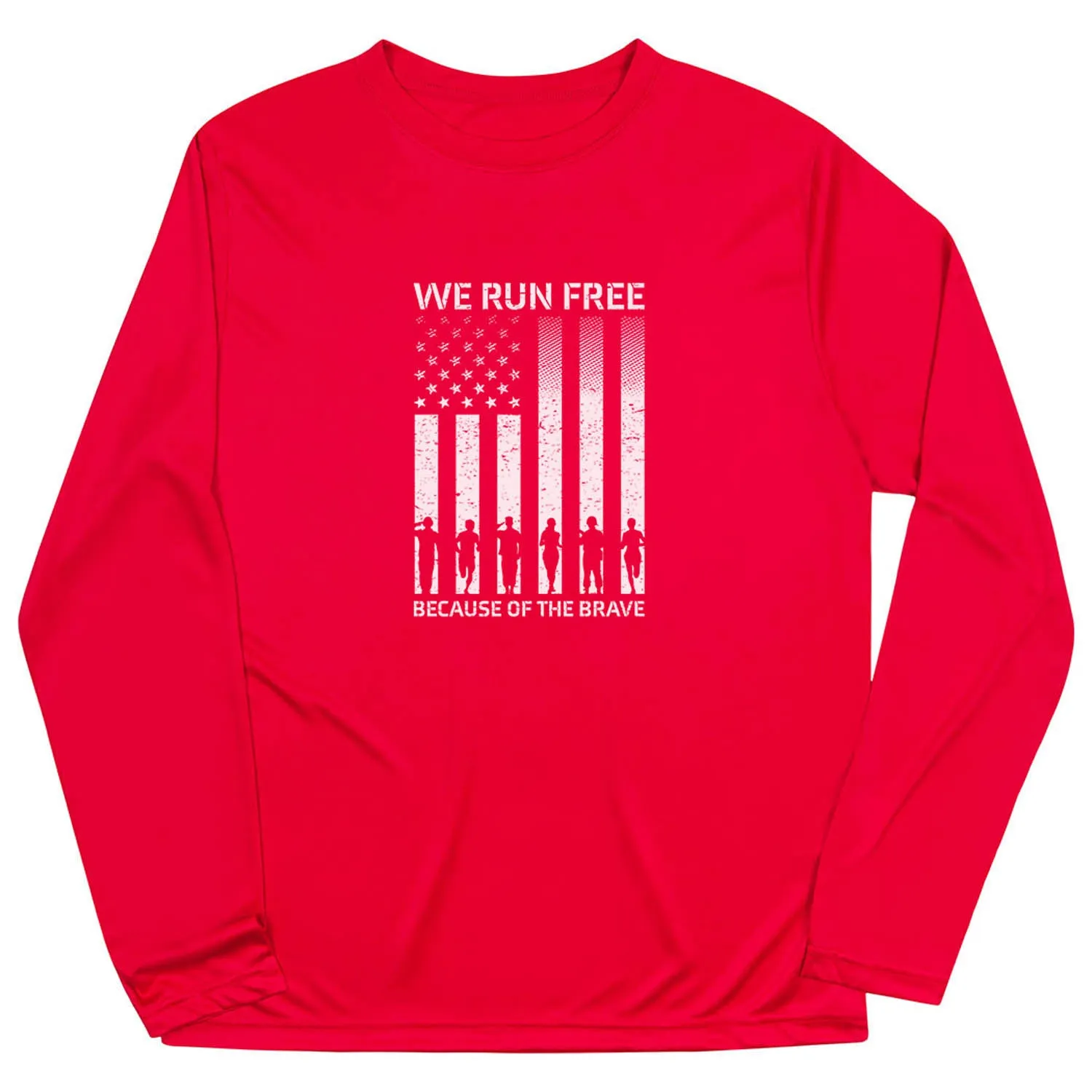 Men's Running Long Sleeve Performance Tee - Because of the Brave Limited Edition Non Iron Fabric