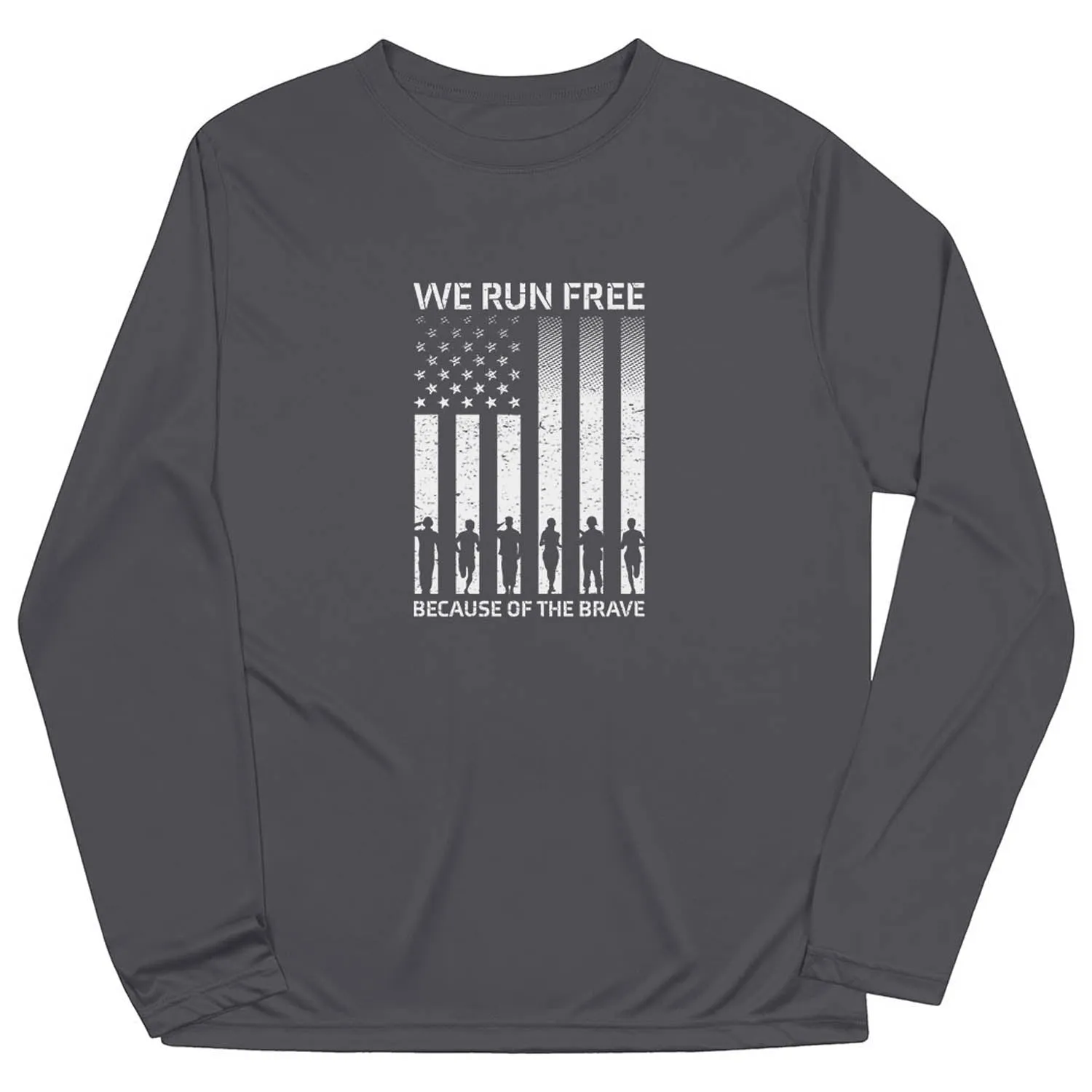 Men's Running Long Sleeve Performance Tee - Because of the Brave Urban Look
