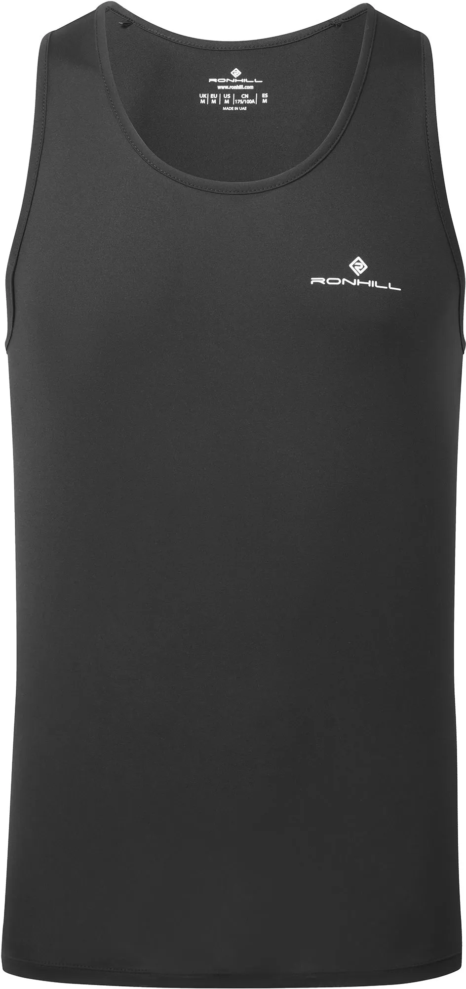 Ronhill Core Mens Running Vest - Black Dynamic Fit Design Wick Effect