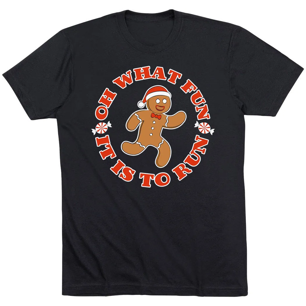 suitable for all genders Running Short Sleeve T-Shirt - Oh What Fun It Is To Run