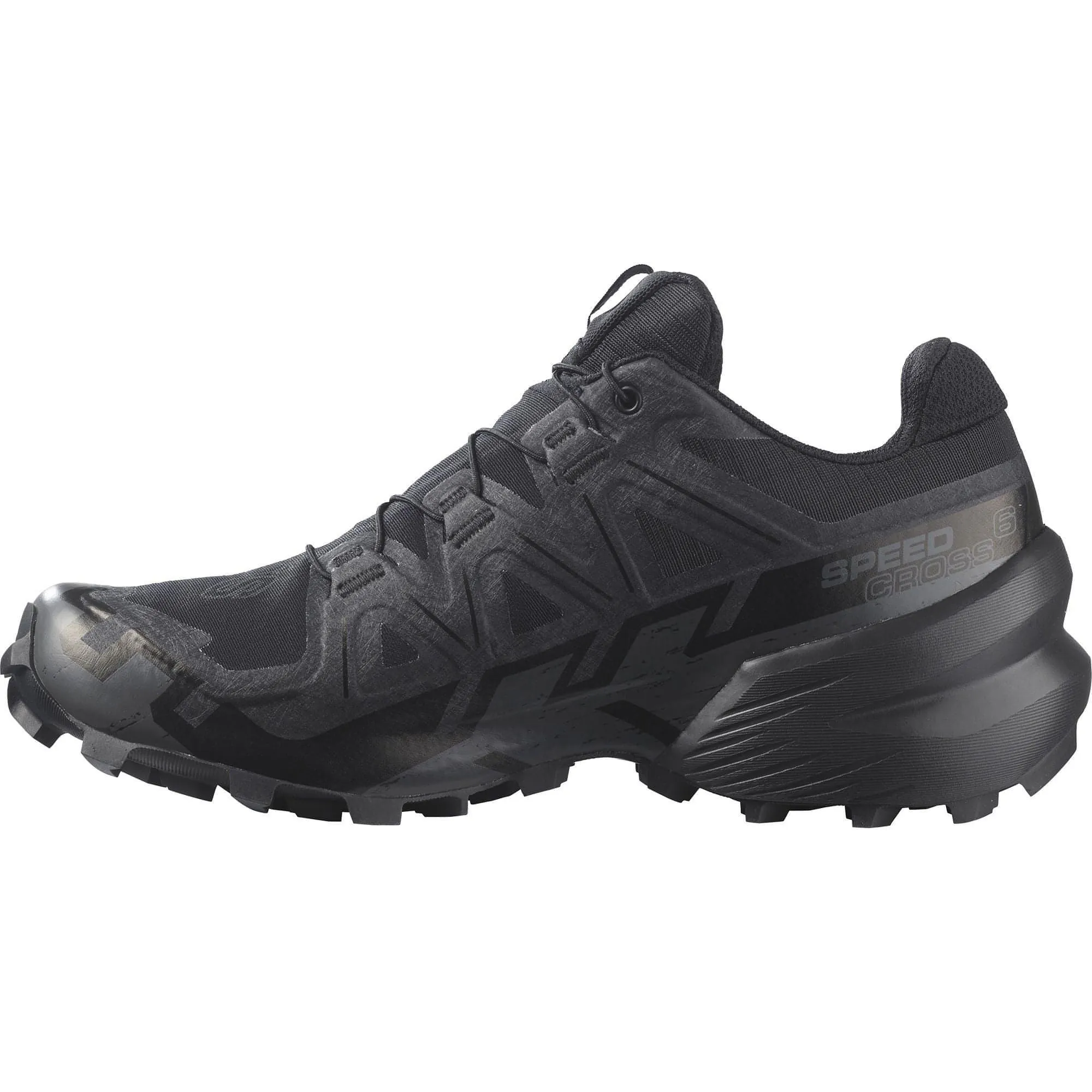Salomon Speedcross 6 GORE-TEX Womens Trail Running Shoes - Black versatile trail running shoes Stabilizing Heel Cup