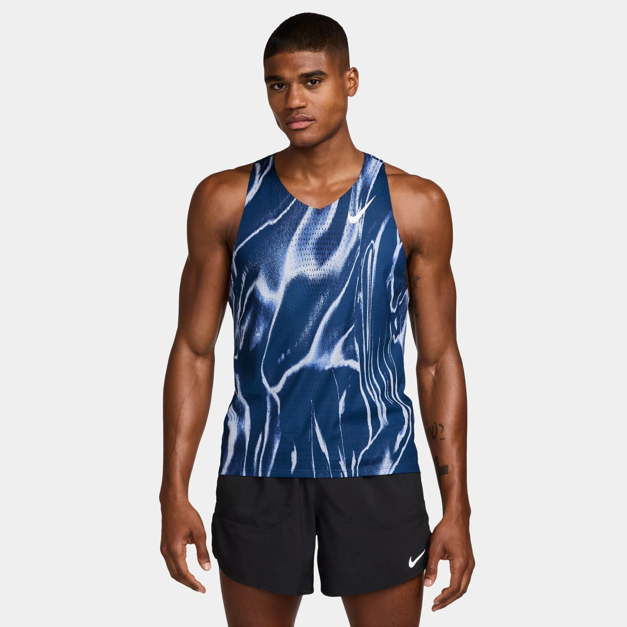 China Cool Magic Glow Men's AeroSwift Dri-FIT ADV Short-Sleeve Running Top (492 - Coastal Blue/White)
