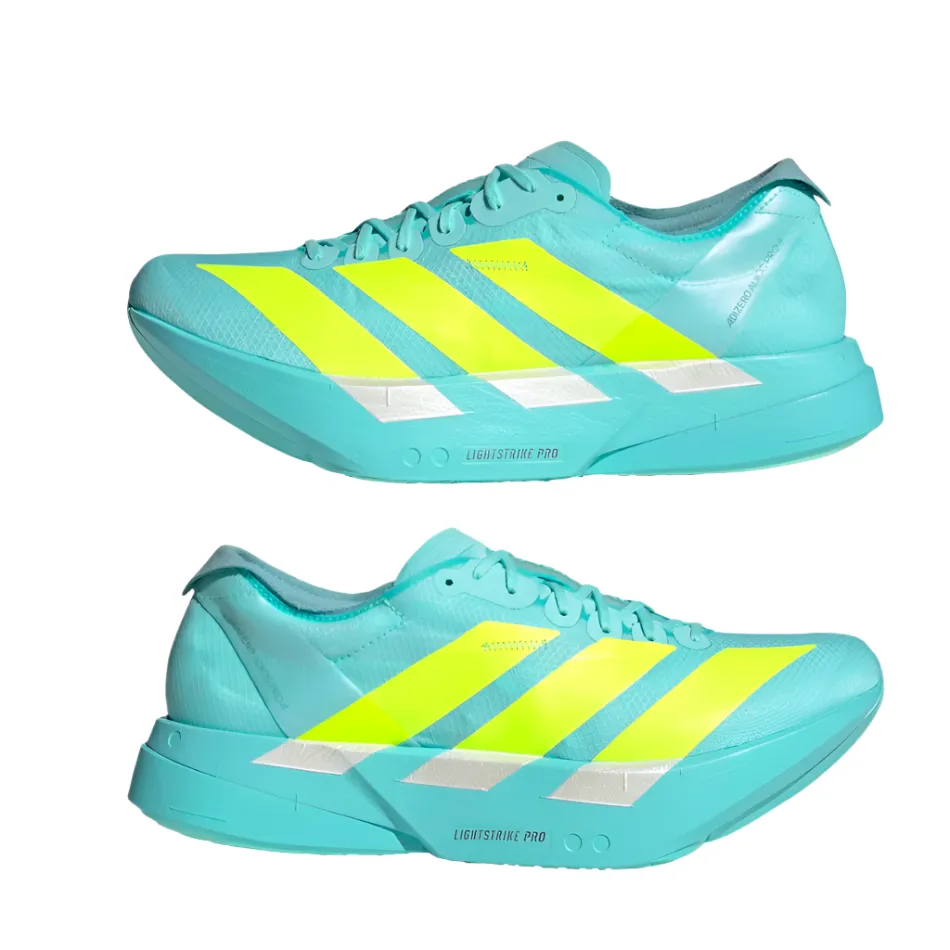 low - profile shoes Visible Adidas Men's Adizero Adios Pro 4 Running Shoes in Flash Aqua/Lucid Lemon/Mint Ton AW25