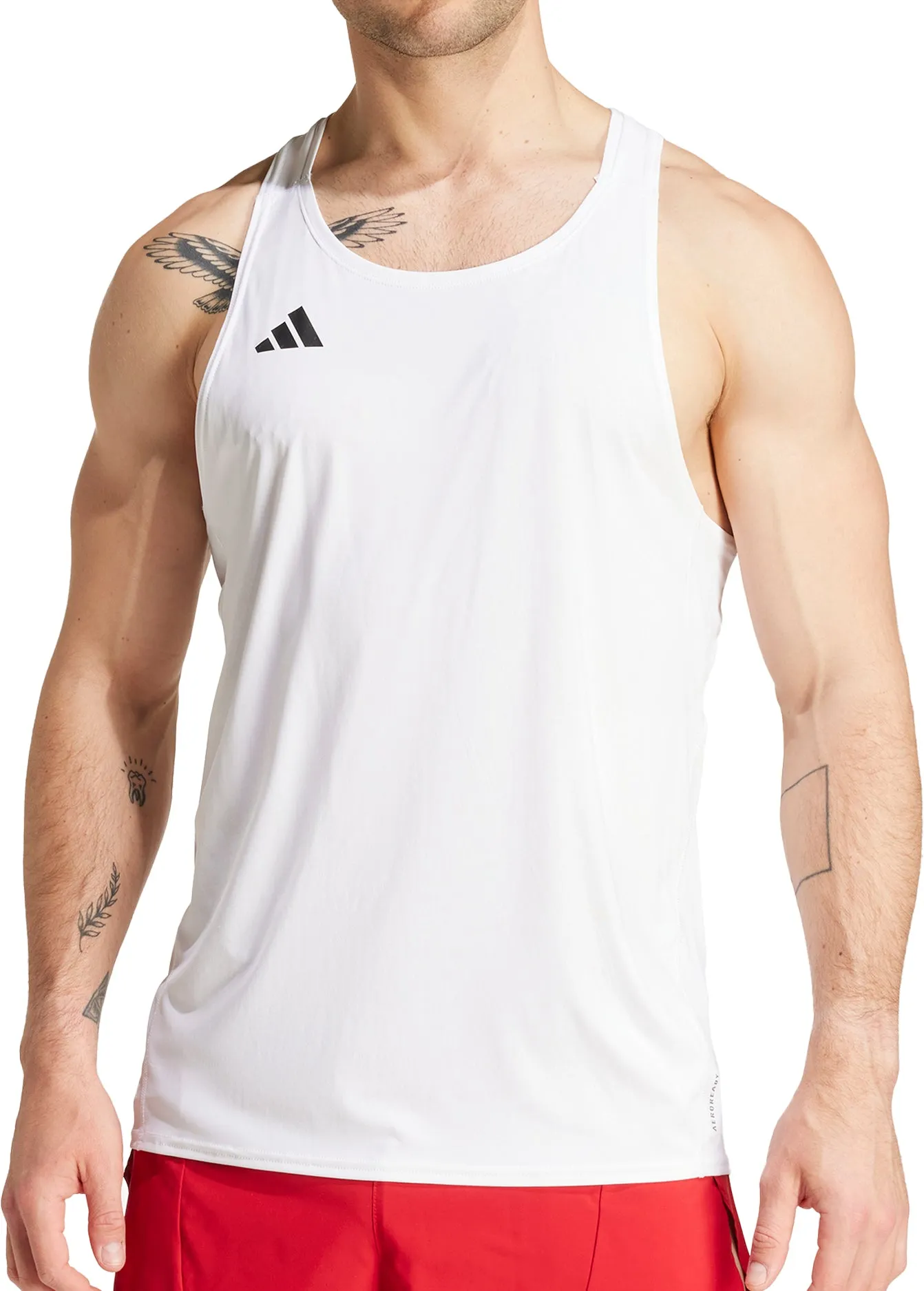 adidas Adizero Essentials Mens Running Vest - White ShockAbsorbing Core