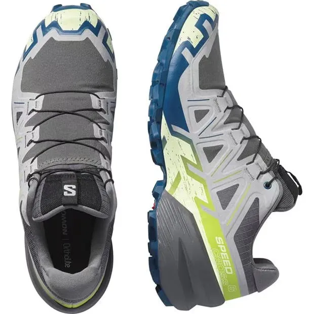 Men's Speedcross 6 Trail Running Shoes Castlerock / Lime Cream / Poseidon Waterproof Technology
