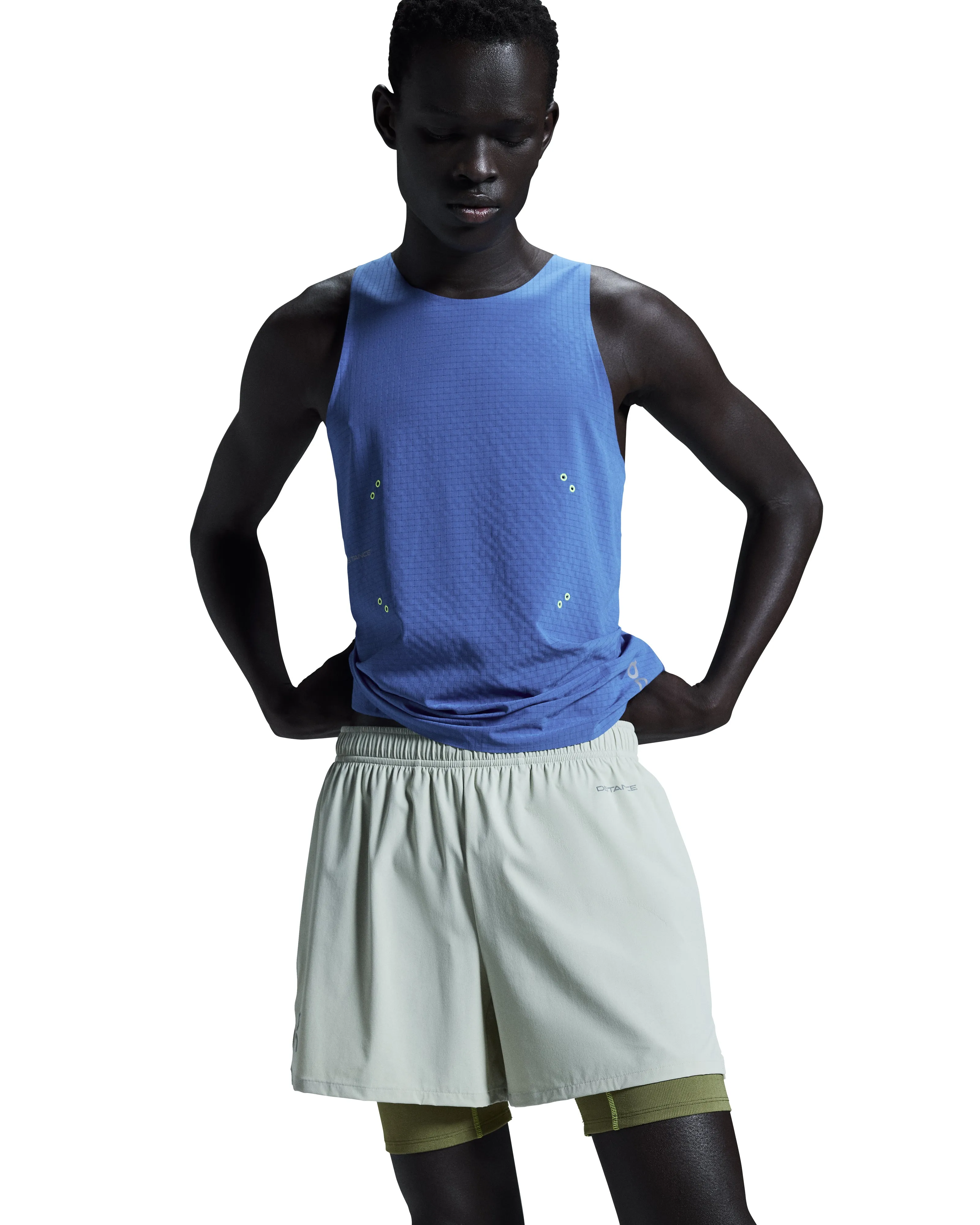 Reinforced Gusset On Men's Pace Shorts DISTANCE Chalk