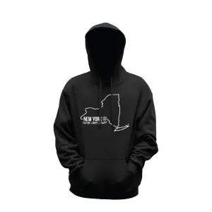 Simple and Comfortable Travel Trend Look Future Looks Bright New York State Black Hoodie