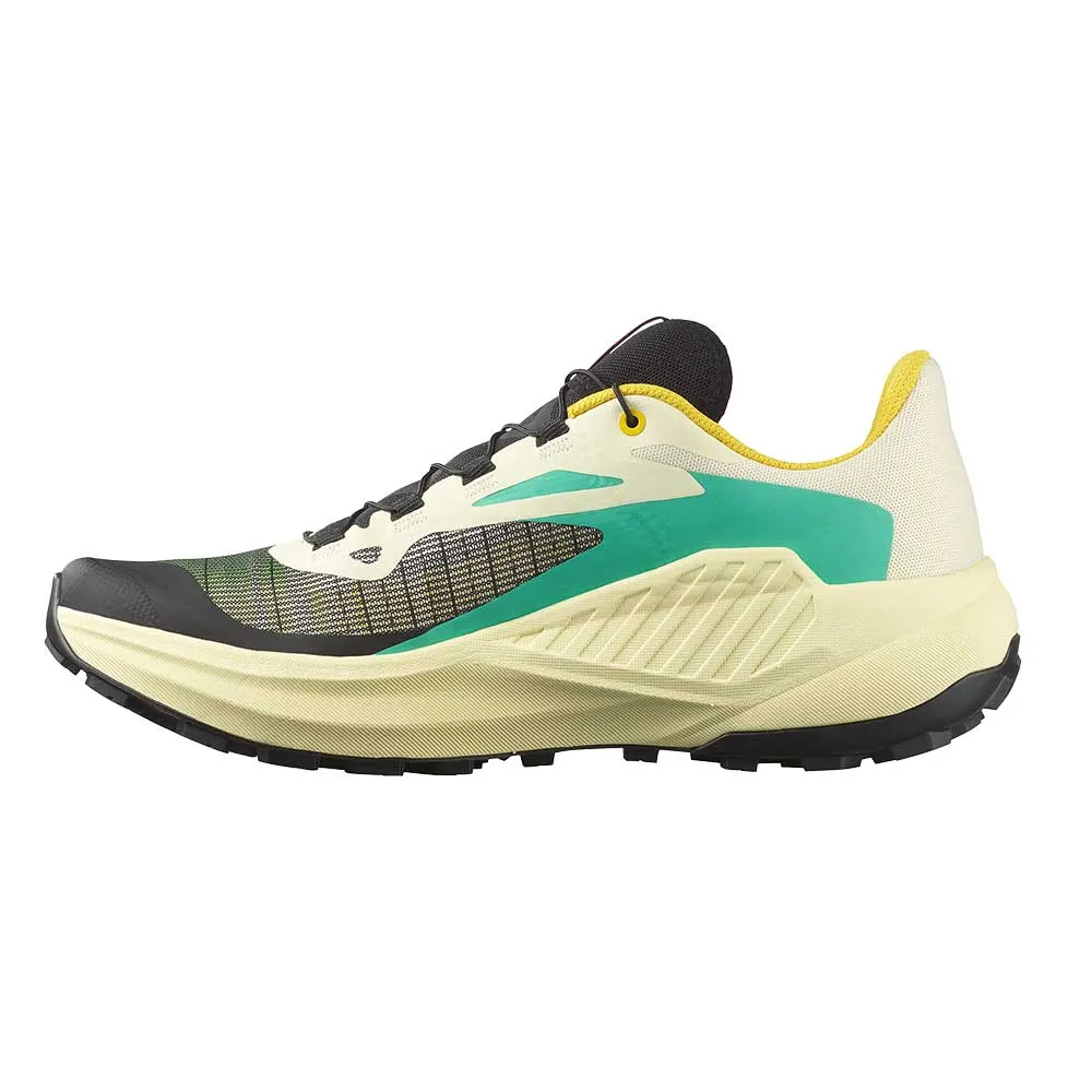 Lockdown Heel Counter Hydrophobic Knit Men's Genesis Trail Running Shoe - Transparent Yellow/Black/Willowherb - Regular (D)