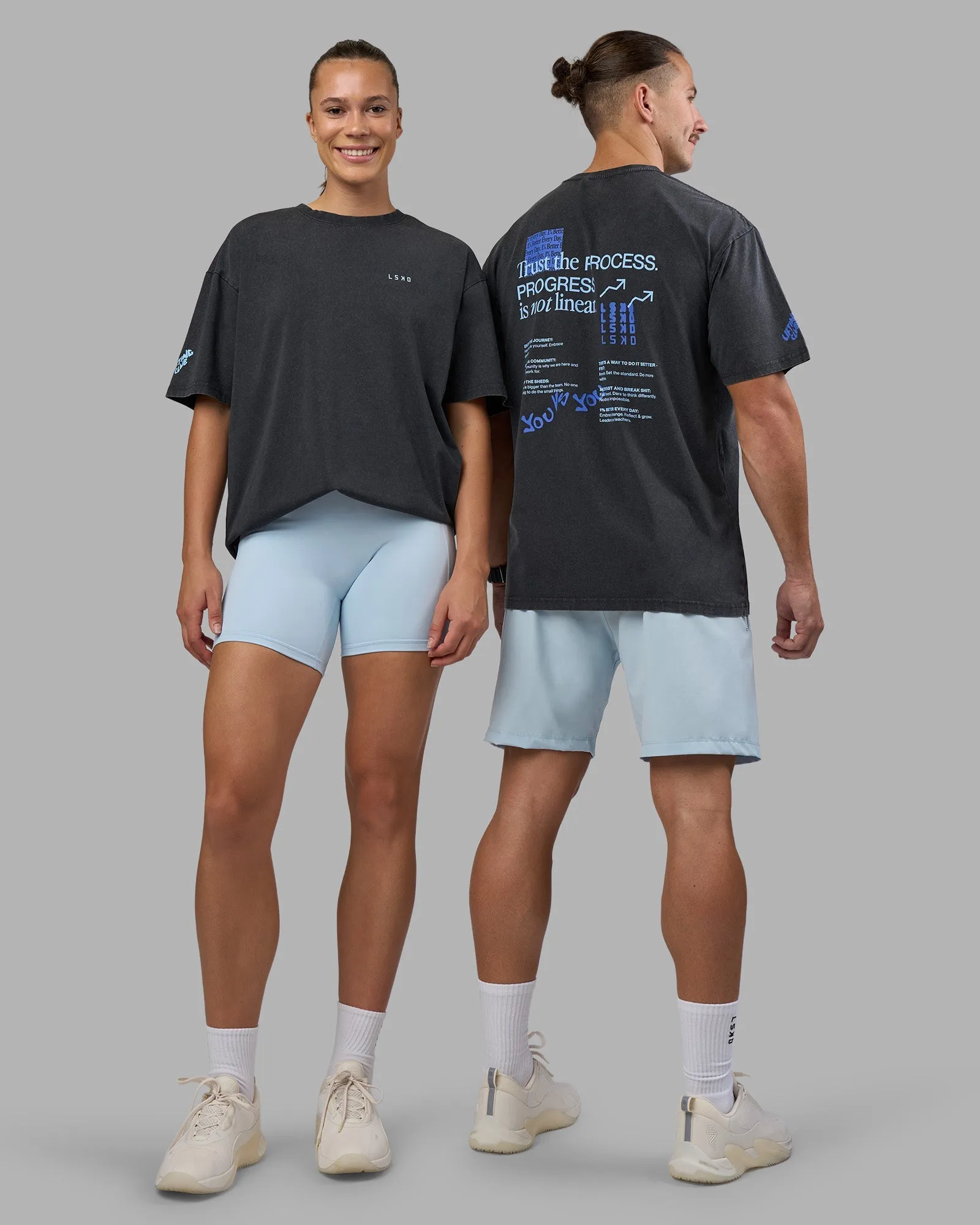 Easy Layering Chic Vibes Cali FLXCotton Oversized Tee - Black Washed