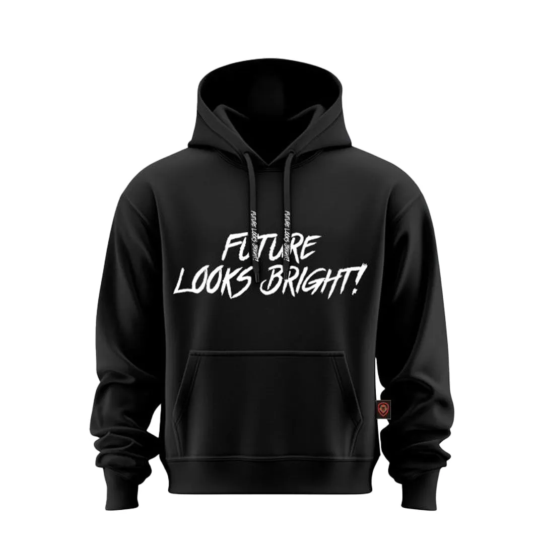 Men's Future Looks Bright White Lion Shield Premium Pullover Hoodie ZeroDistressFinish Fashionable Ease