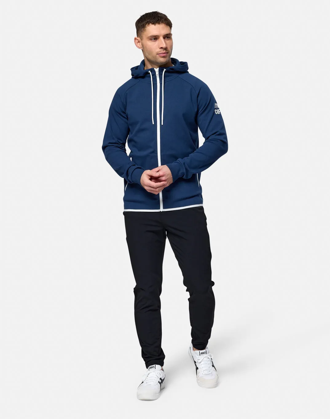 Gym   Coffee Chill Full Zip (Mens) - Petrol Blue Jog