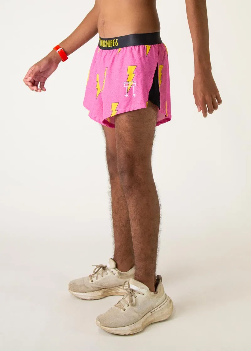 Balanced Design Men's Pink Bolts 2" Split Shorts