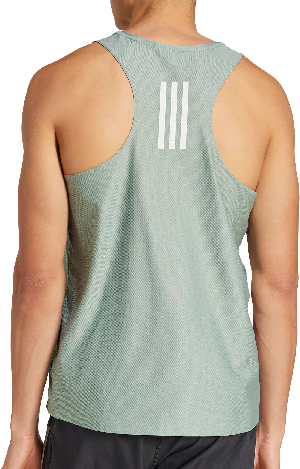 adidas Own The Run Mens Running Vest - Green Yarn Dyed Colorfastness