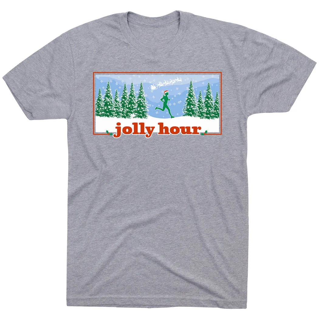 Running Short Sleeve T-Shirt - Jolly Hour Contrast Inner Binding Sleek And Stylish