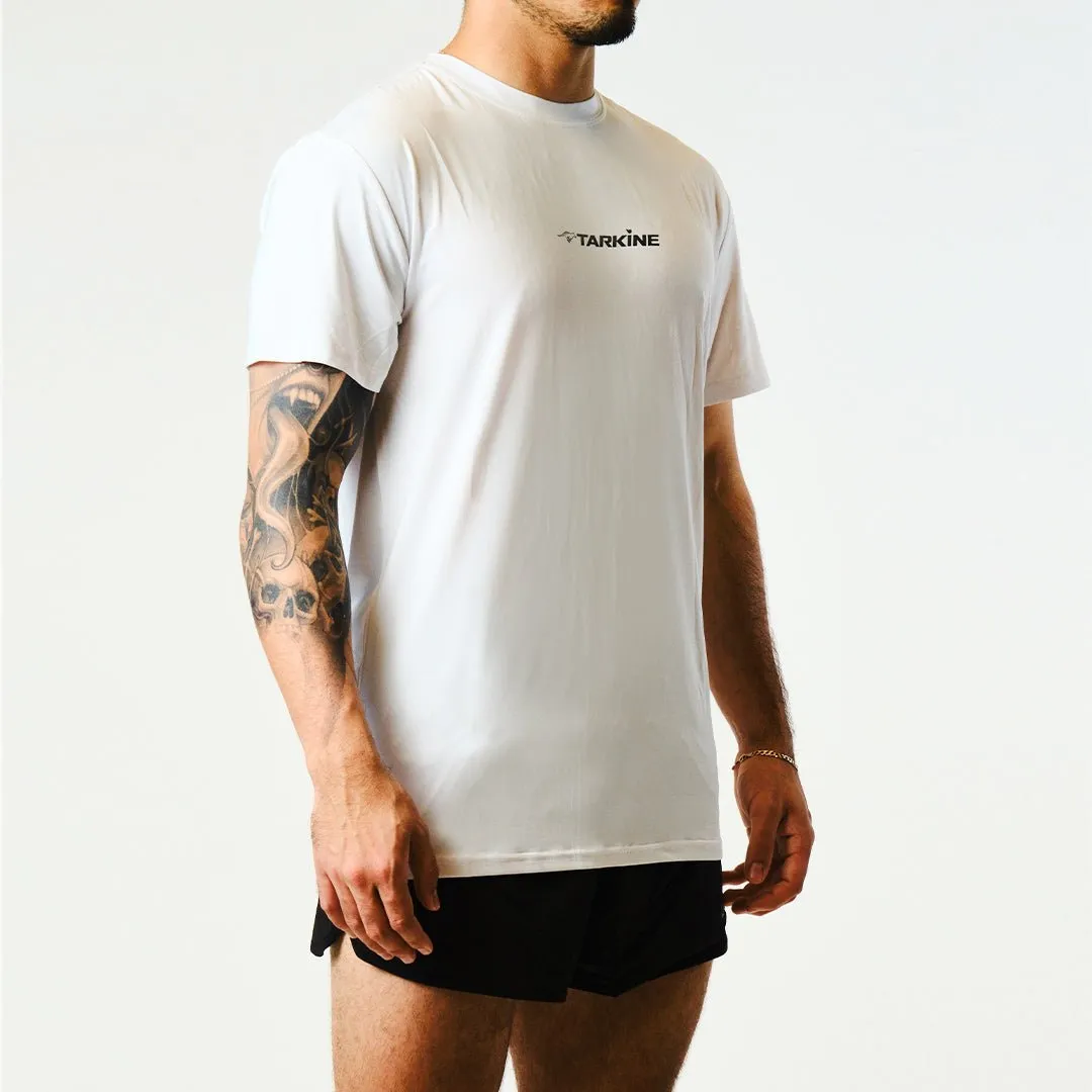 Seasonal top Men's Tarkine Ultra-Eco Run Tee (Tassie Devil White/Thin)