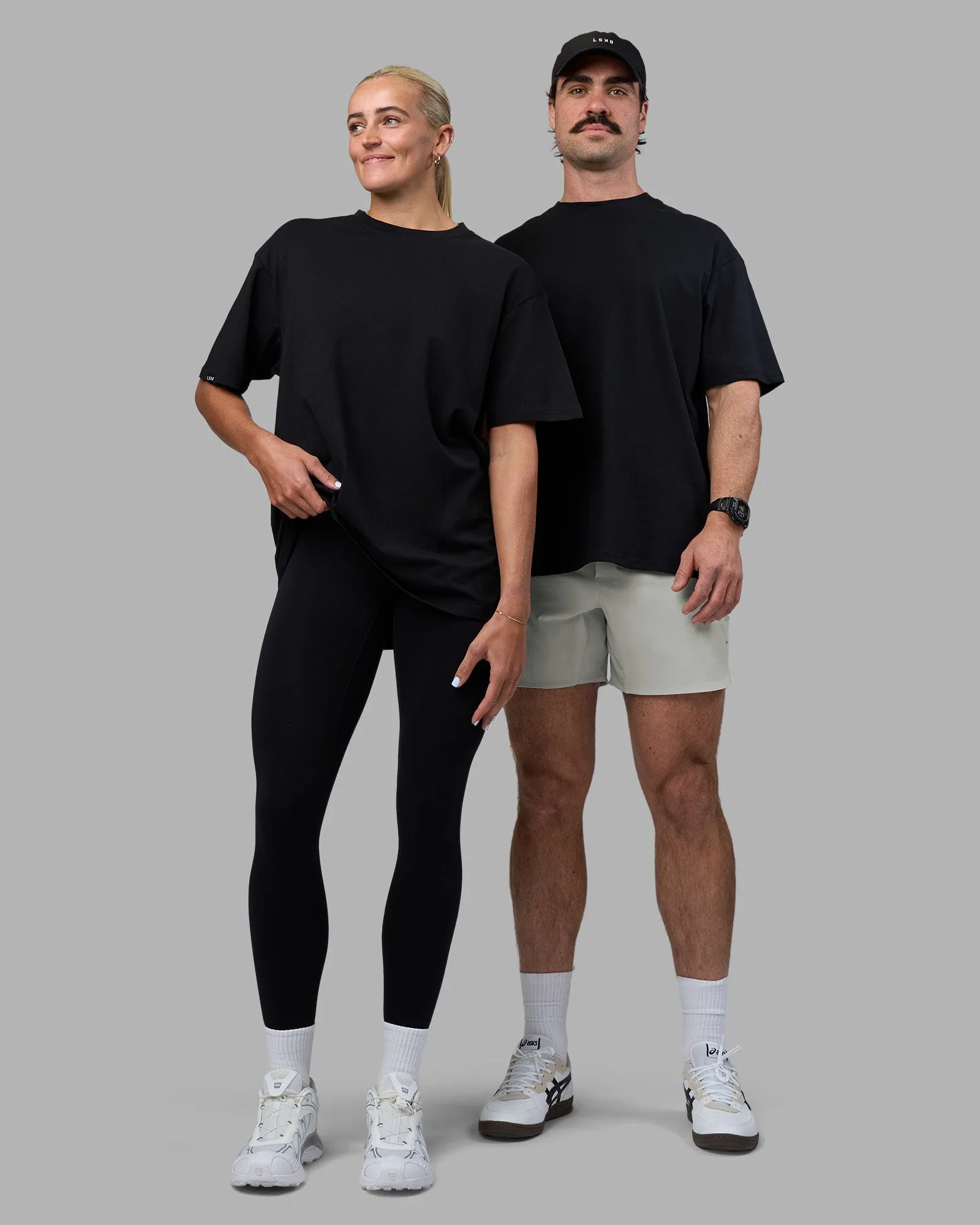 Bright Color Sporty Comfort Easy FLXCotton Tee Oversize - Black