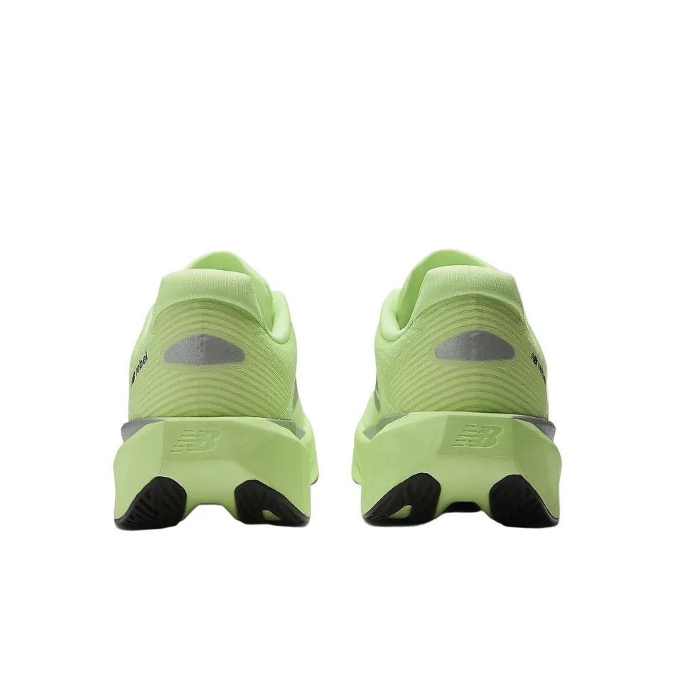 New Balance Men's Fuelcell Rebel v5 Running Shoes in Mint Flash/Lab Green/Silver Metallic AW25 solid - colored shoes Pressure Relief